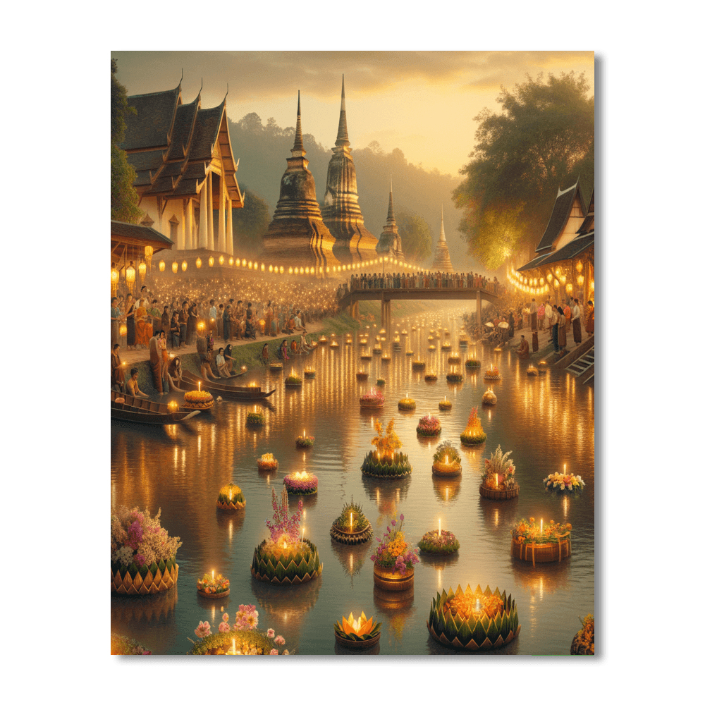 Loi Krathong Festival - Sukhothai, Thailand Numbered Painting Kits