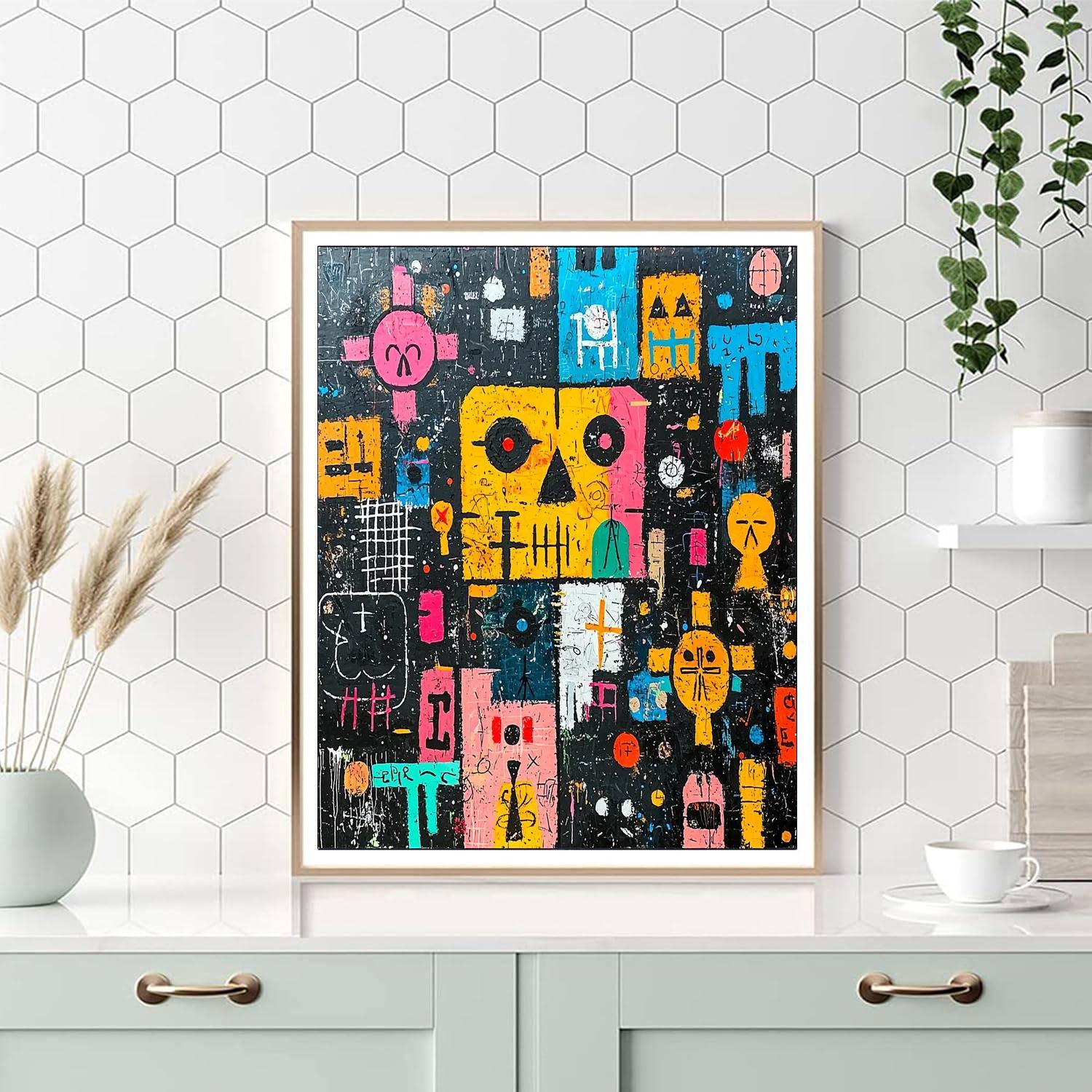 Jean-Michel Basquiat Inspired Echos Of Identity  Numbered Painting Kits