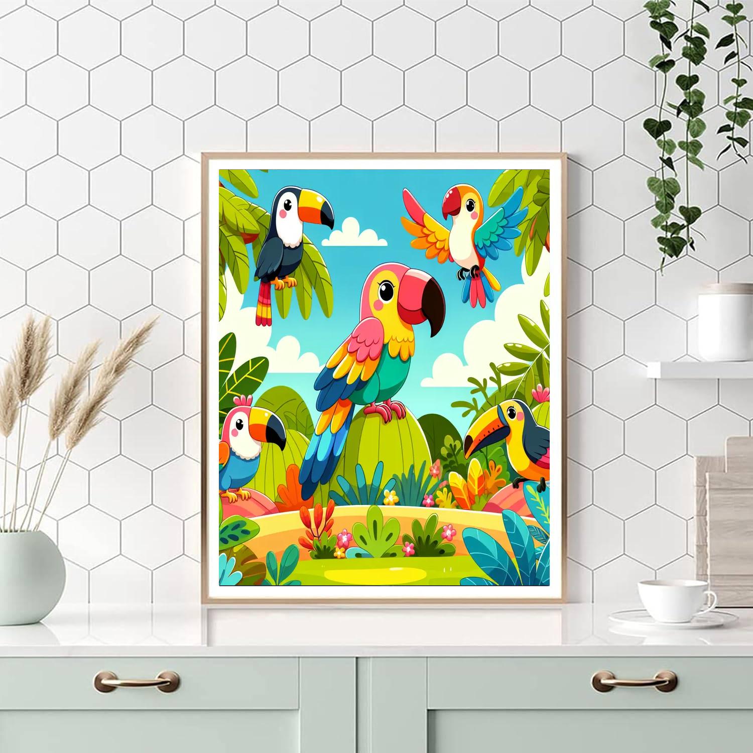 Tropical Birds Paradise Paint By Numbers Art