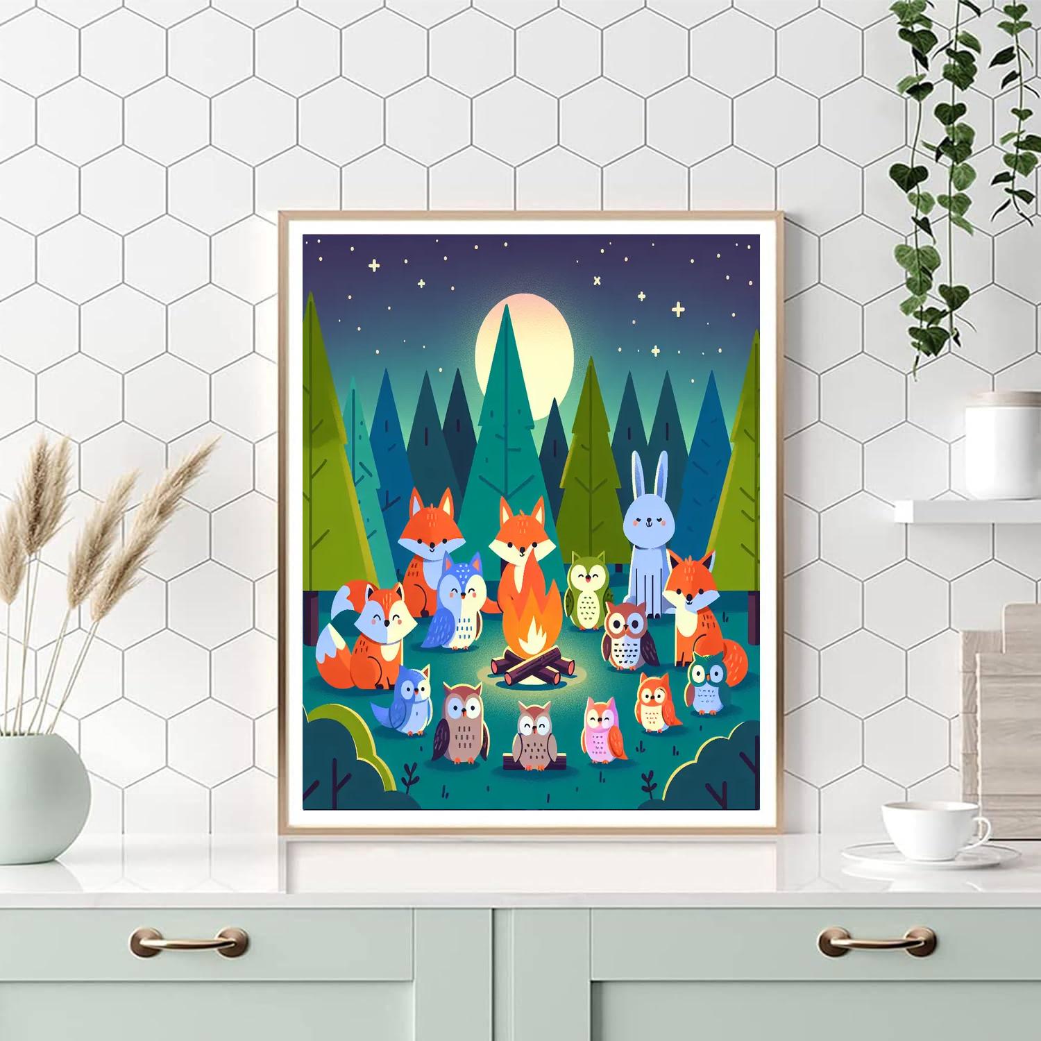 Twilight Woodland Gathering Painting By Numbers Kit