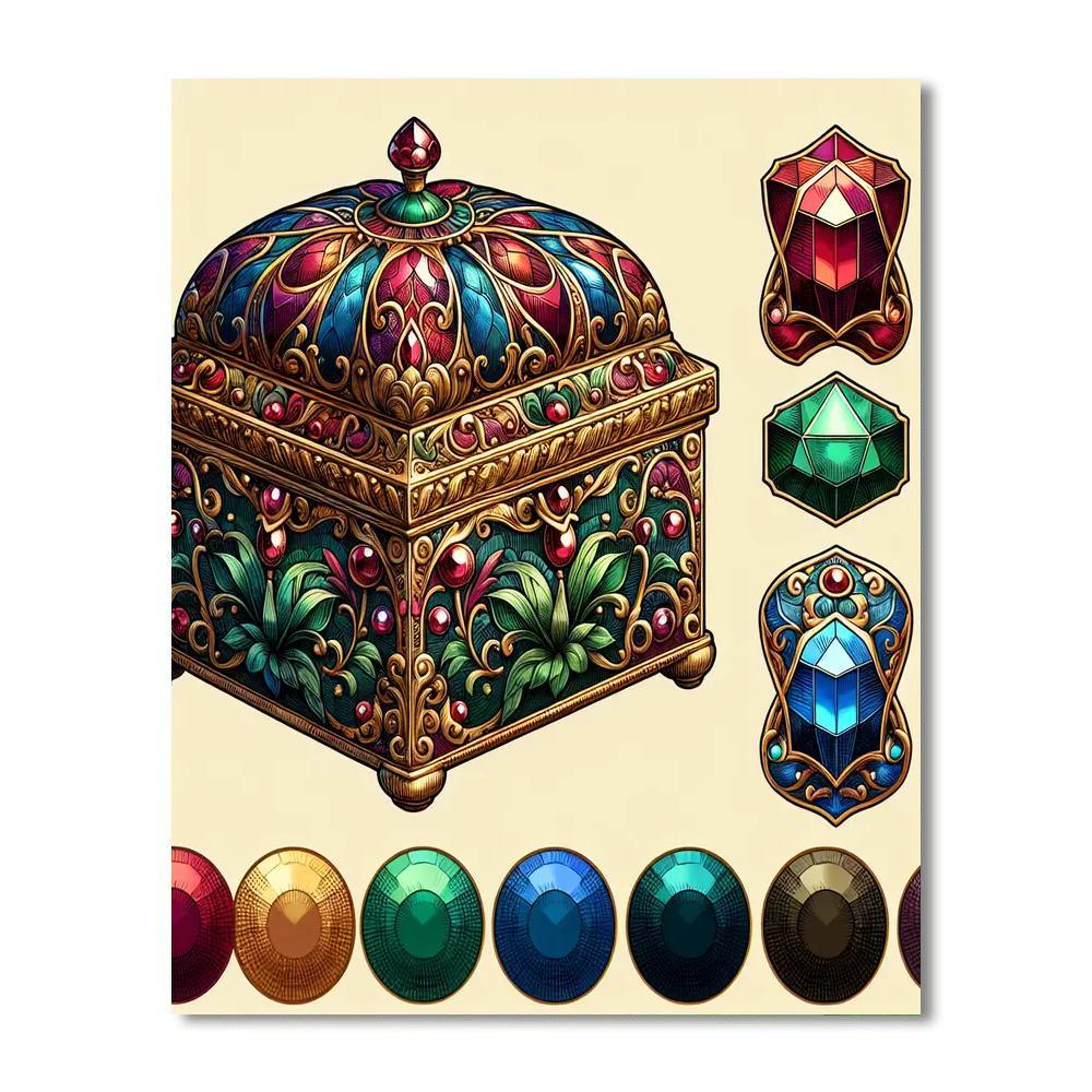 Renaissance Jewel Trinket Box Paint By Number