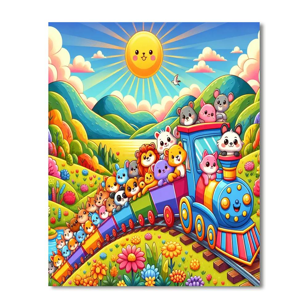 Fantasy Adventure Train Painting Number Kit