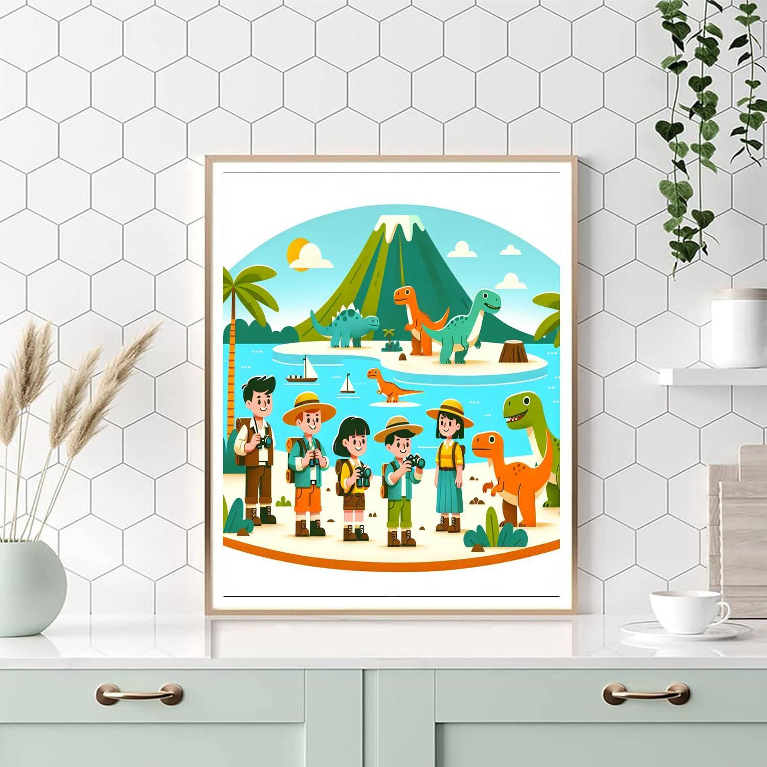 Adventure At Dino Island Numbered Painting Kits