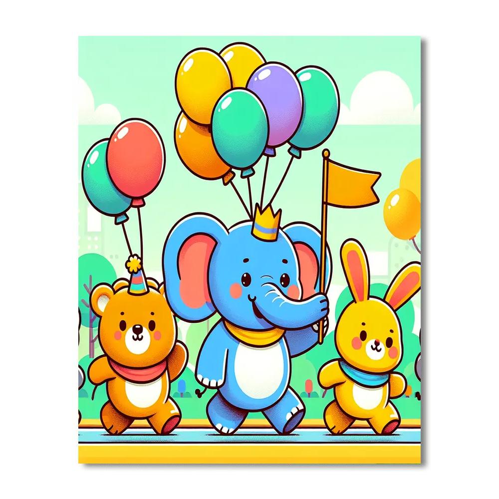 The Happy Animal Parade DIY Paint By Numbers