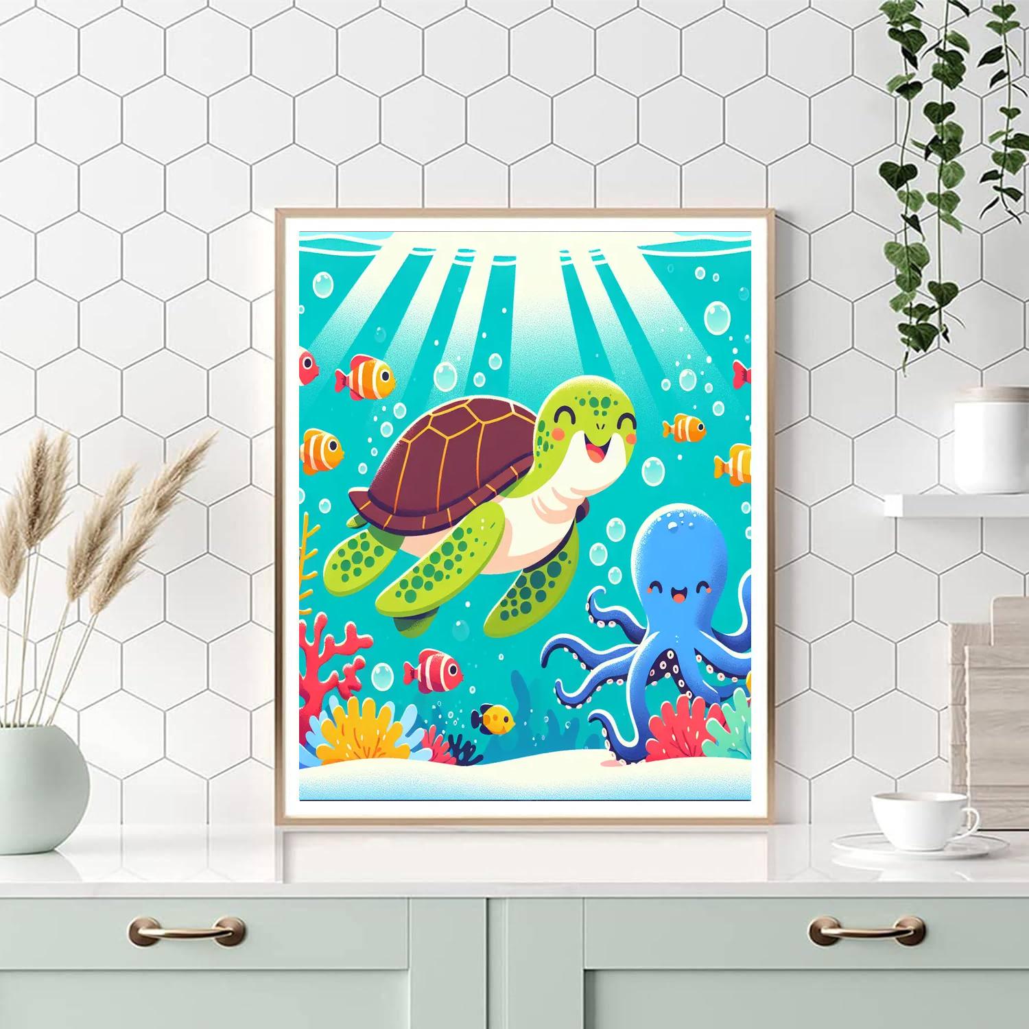 Sea Life Exploration Painting Number Kit
