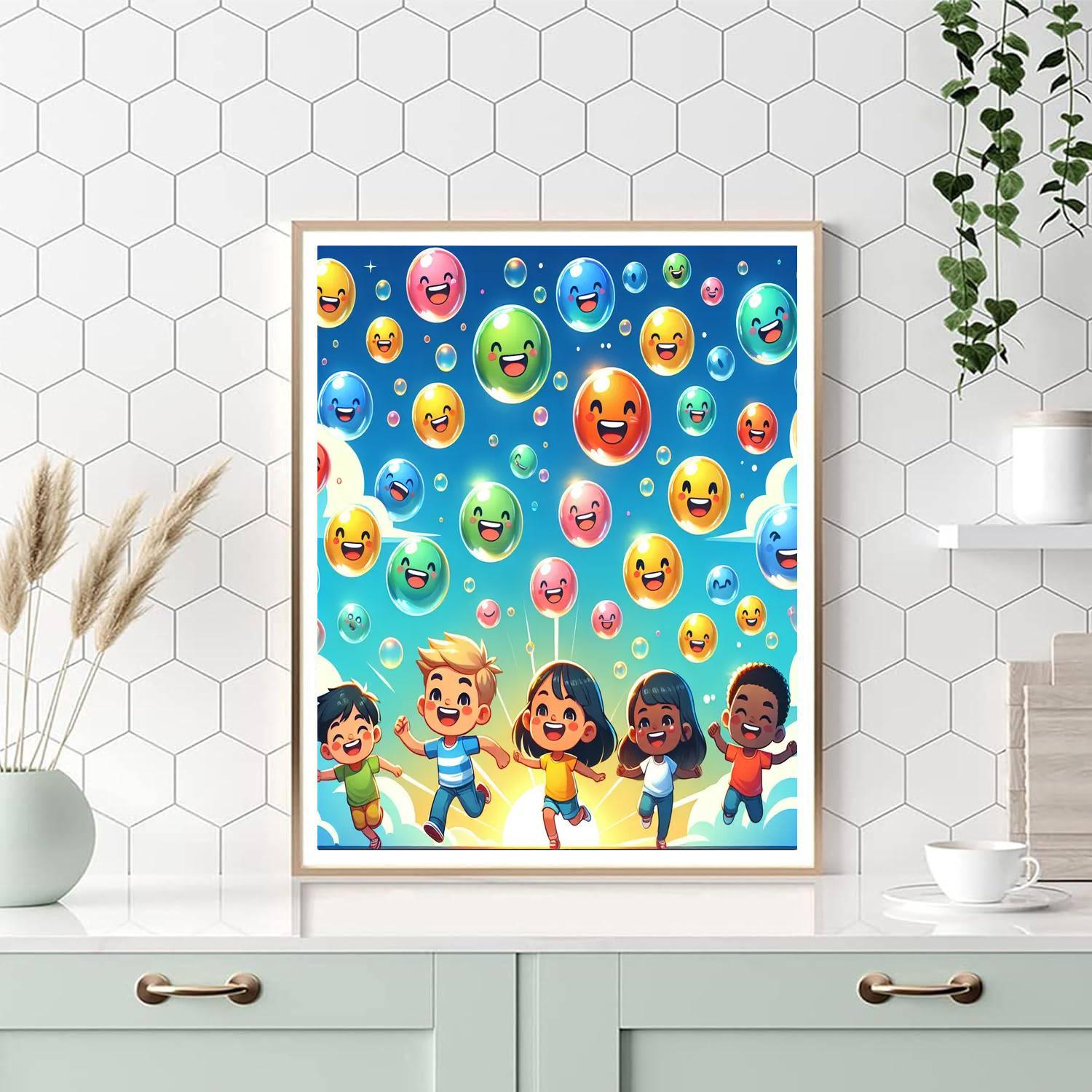 Bouncing Bubble Party Paint By Numbers Art