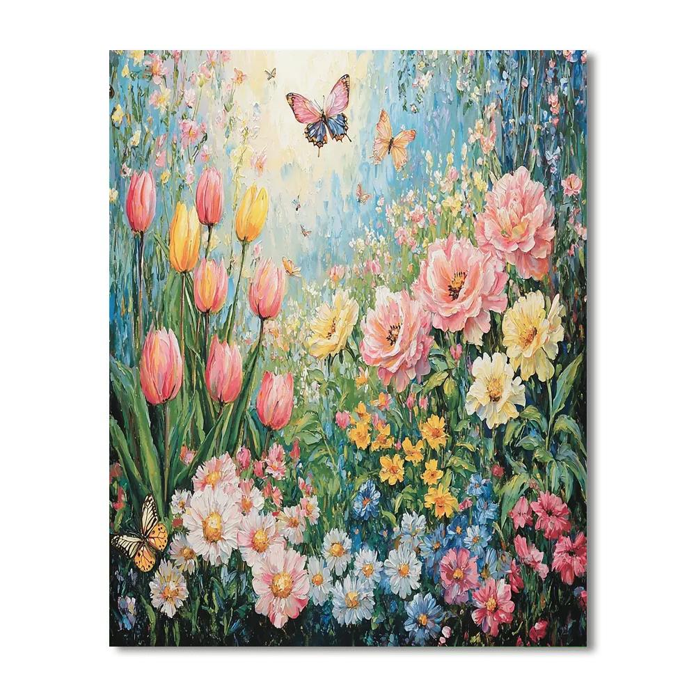 Monet Inspired Whimsical Floral Wonderland  Paint By Color