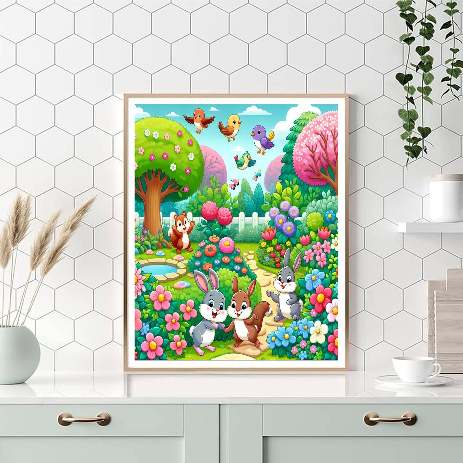 Friendly Garden Animals Paint By Numbers Art