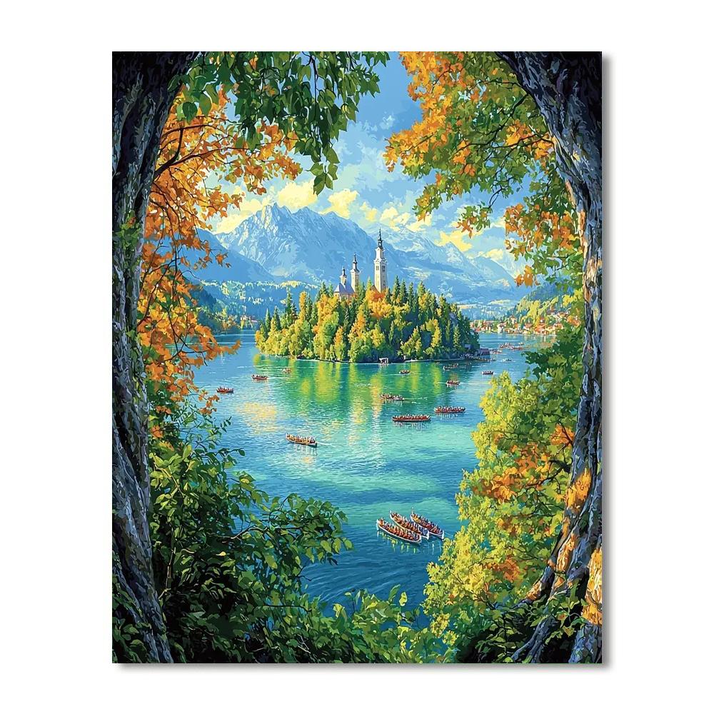 Bled Island - Lake Bled Number Painting