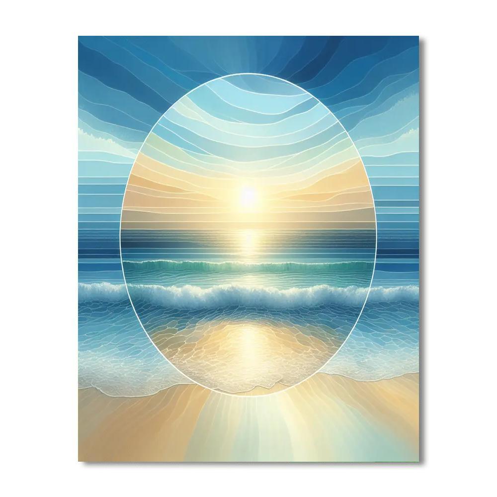 Graceful Ocean Waves DIY Paint By Numbers