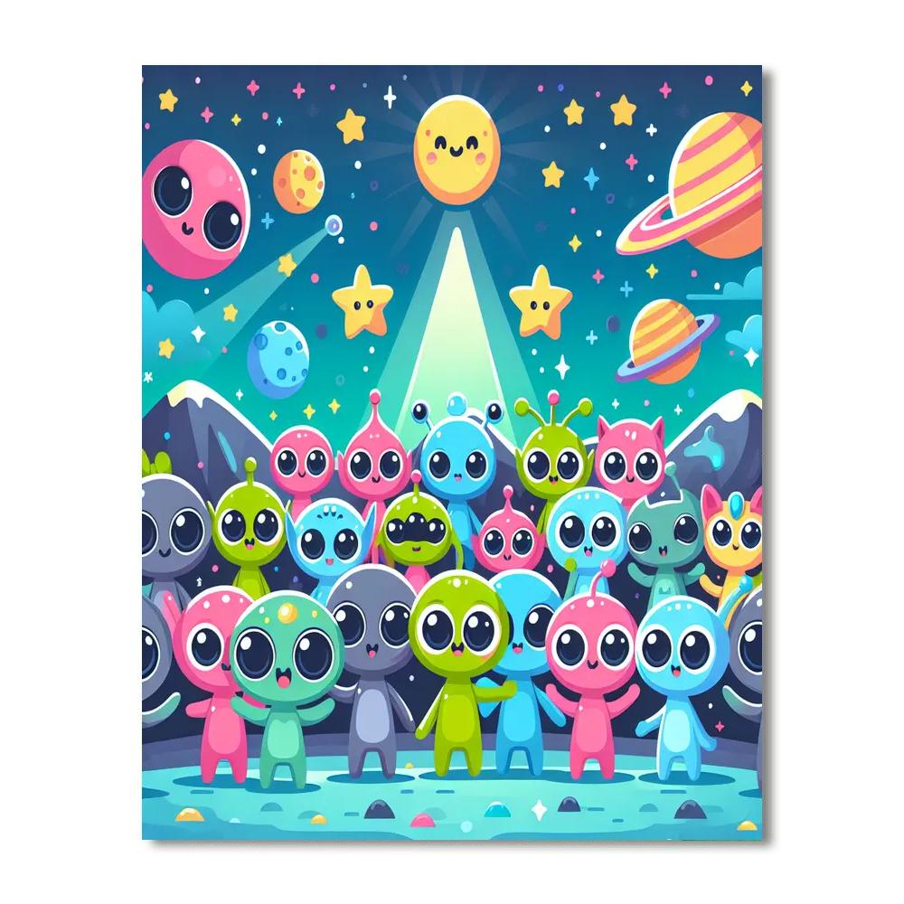 Outer Space Alien Party Paint By Numbers