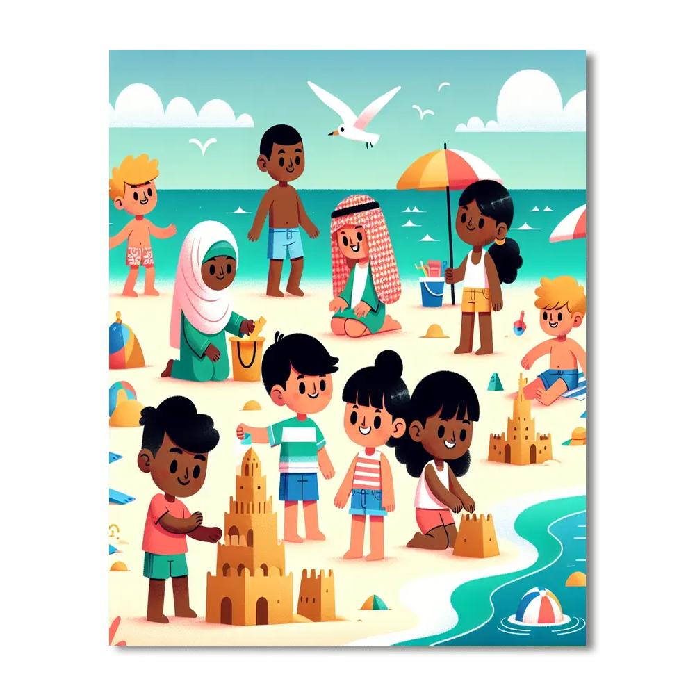 Happy Beach Day Adventure Painting Number Kit