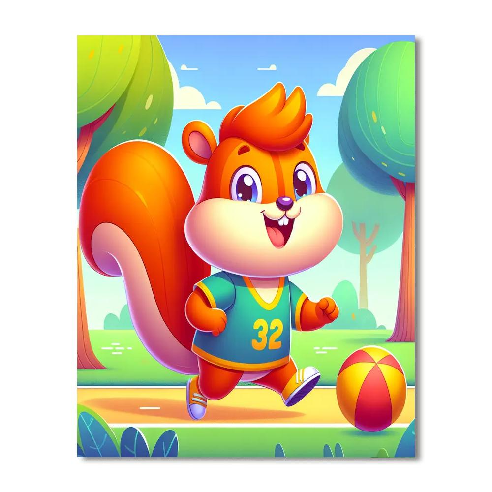 Sporty Squirrel Paint By Numbers Kits