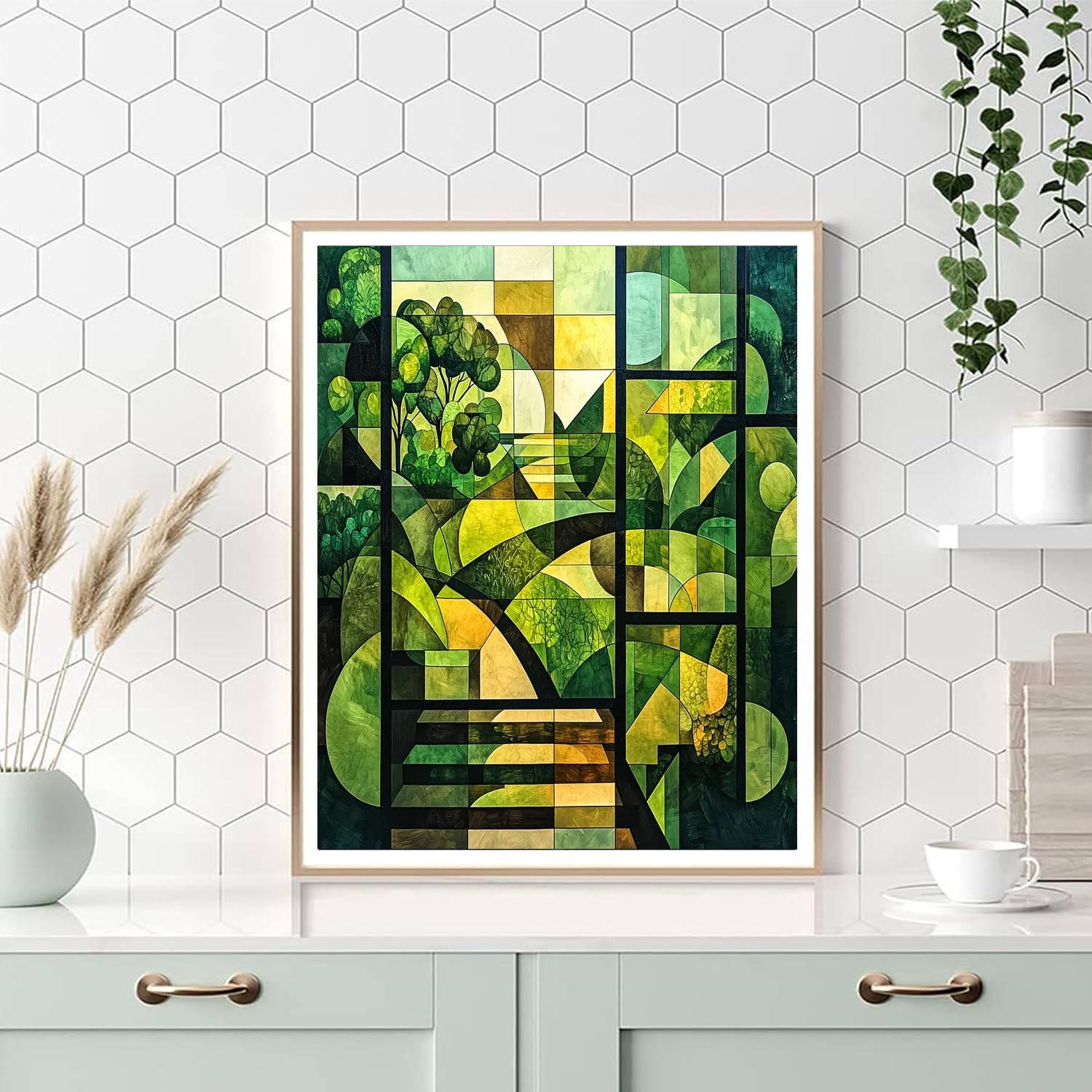 Pablo Picasso Inspired Cubist Garden Harmony  Paint By Number