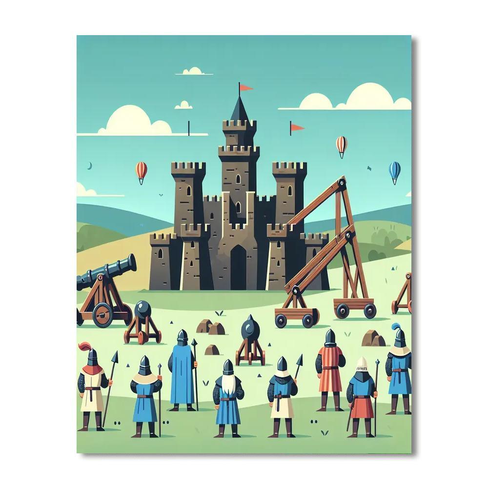 Castle Siege Challenge Paint By Numbers Art