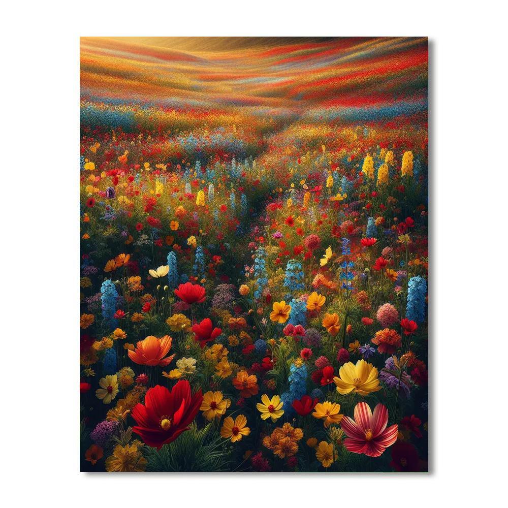 Wildflower Field Delight Painting By Numbers Kit