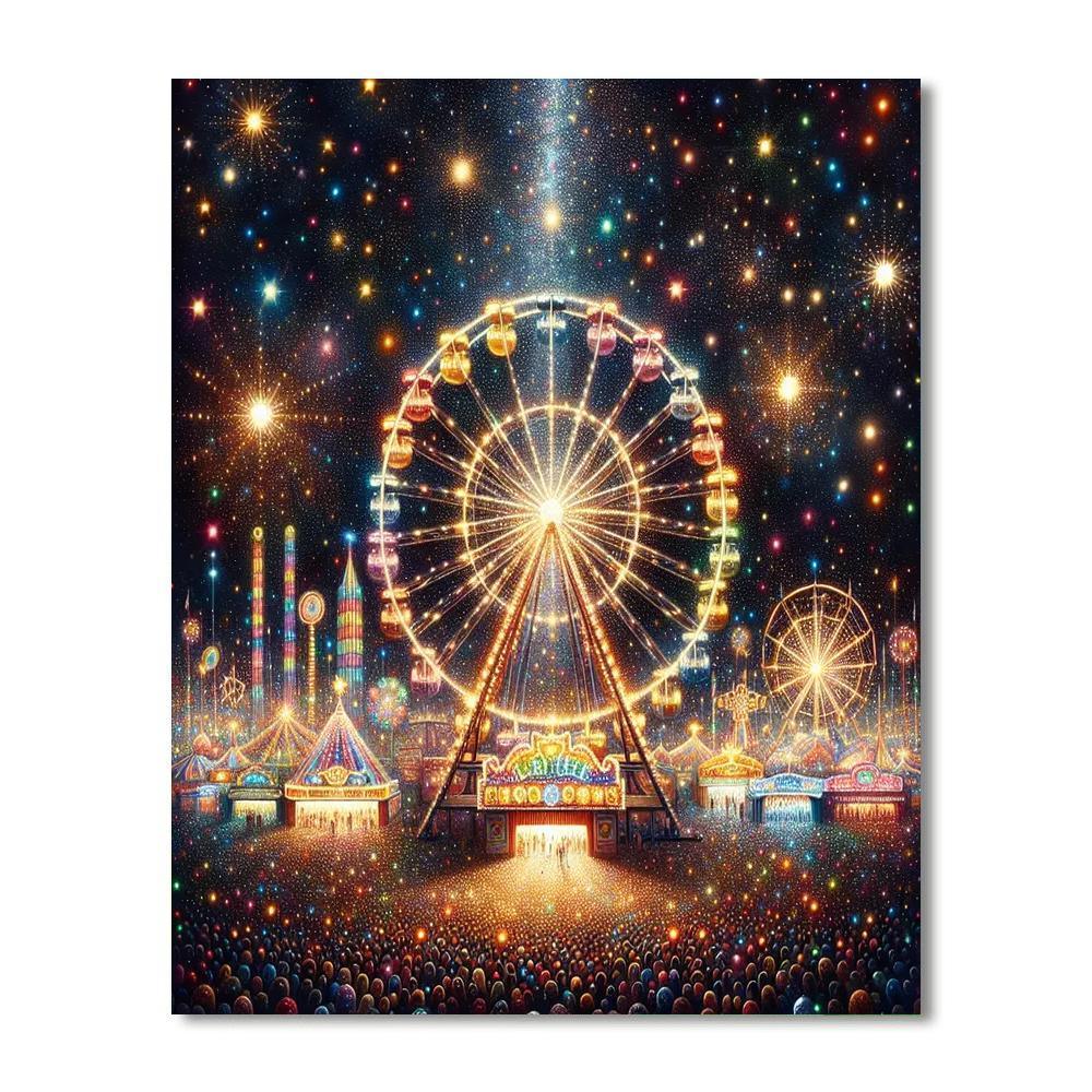 Playful Carnival Night Number Painting