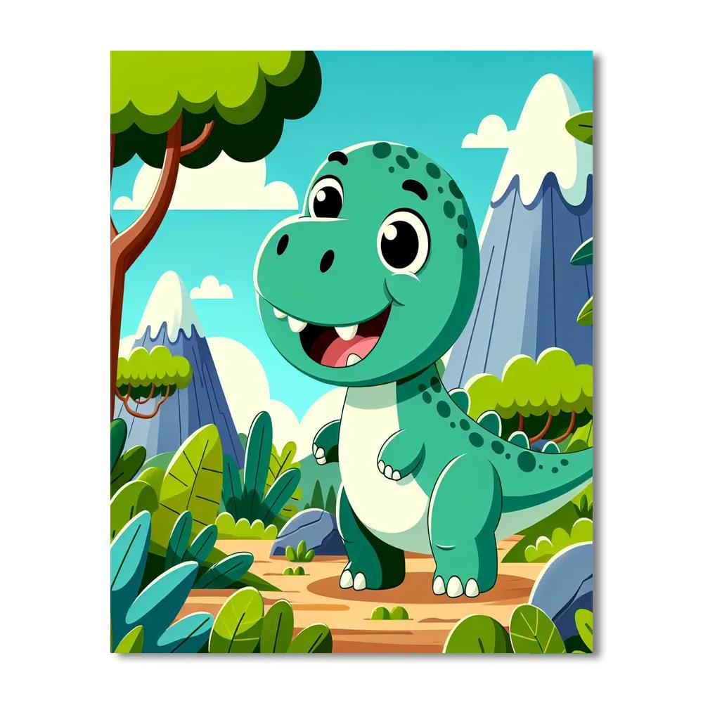 Funny Dinosaur Adventure Number Painting