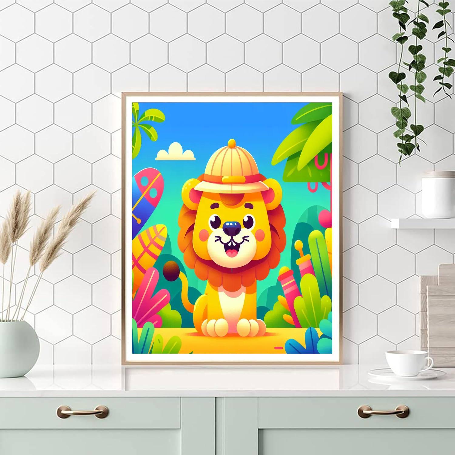 Silly Safari Lion DIY Paint By Numbers