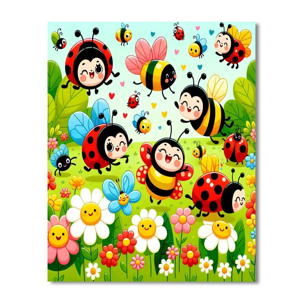 Cute Bug Brigade Painting By Numbers Kit