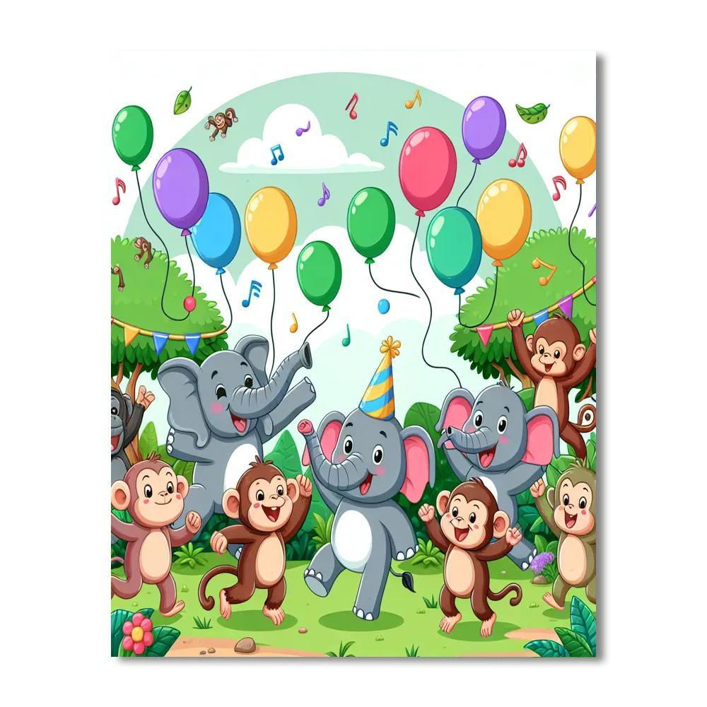 Jungle Animal Party Painting By Numbers Kit
