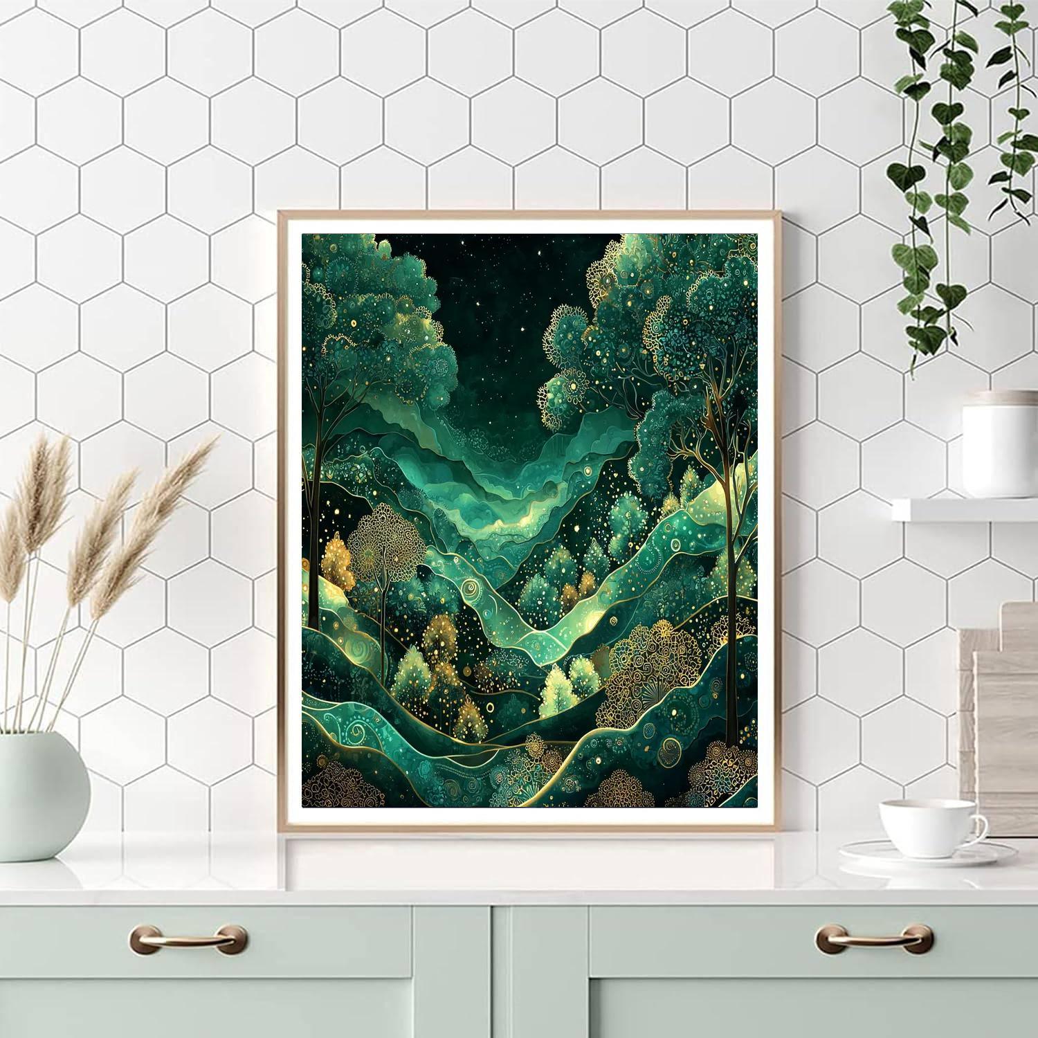 Gustav Klimt Inspired Mystical Fractal Landscapes  DIY Paint By Numbers