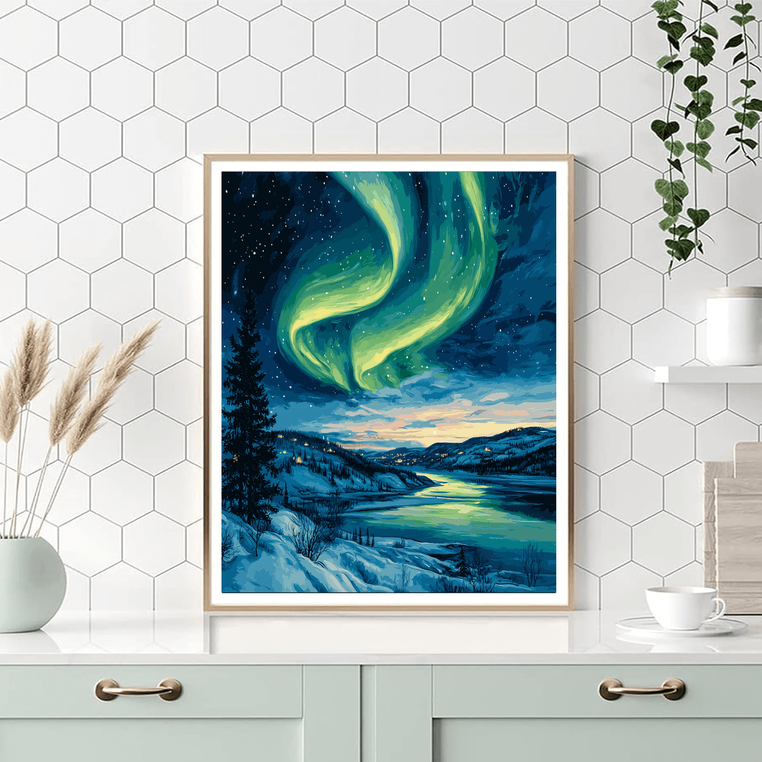 Edvard Munch Inspired Aurora Borealis  DIY Paint By Numbers