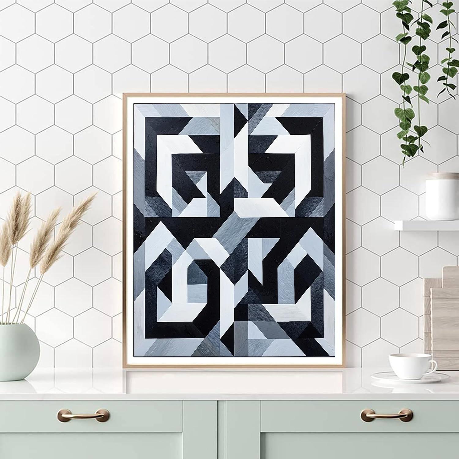 M.C. Escher Inspired Geometric Reverberations  Numbered Painting Kits