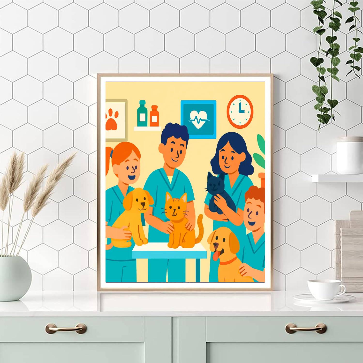 Animal Hospital Numbered Painting Kits