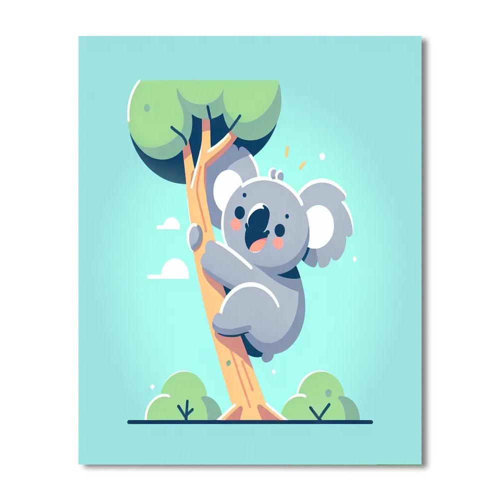 Mischievous Koala Climb Paint By Numbers Art
