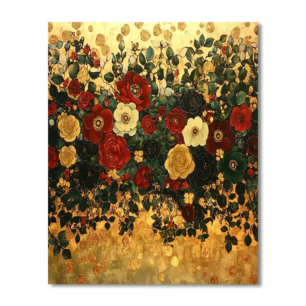 Gustav Klimt Inspired Golden Garden Flora  Paint By Numbers