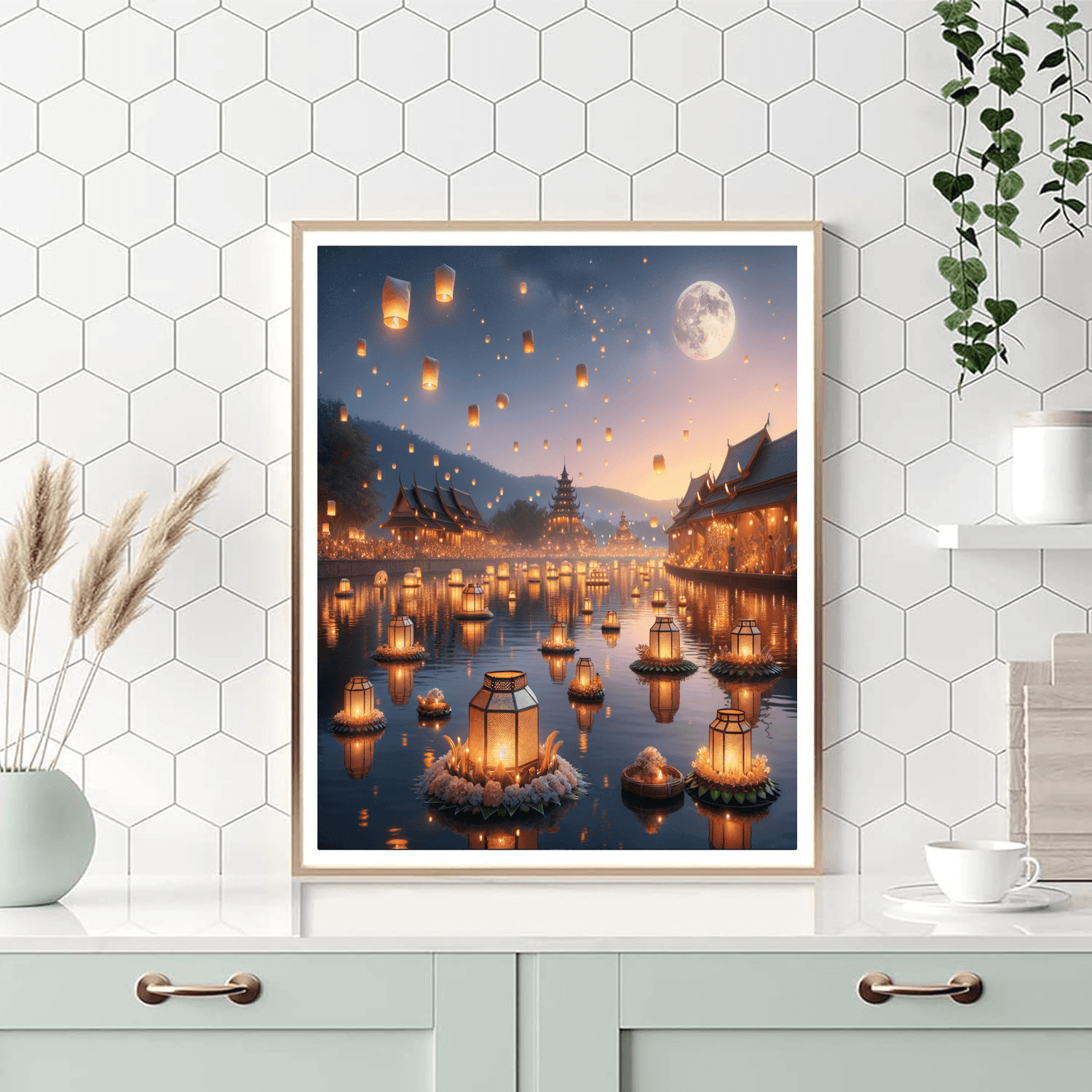 Loy Krathong Lantern Festival - Chiang Mai, Thailand DIY Paint By Numbers