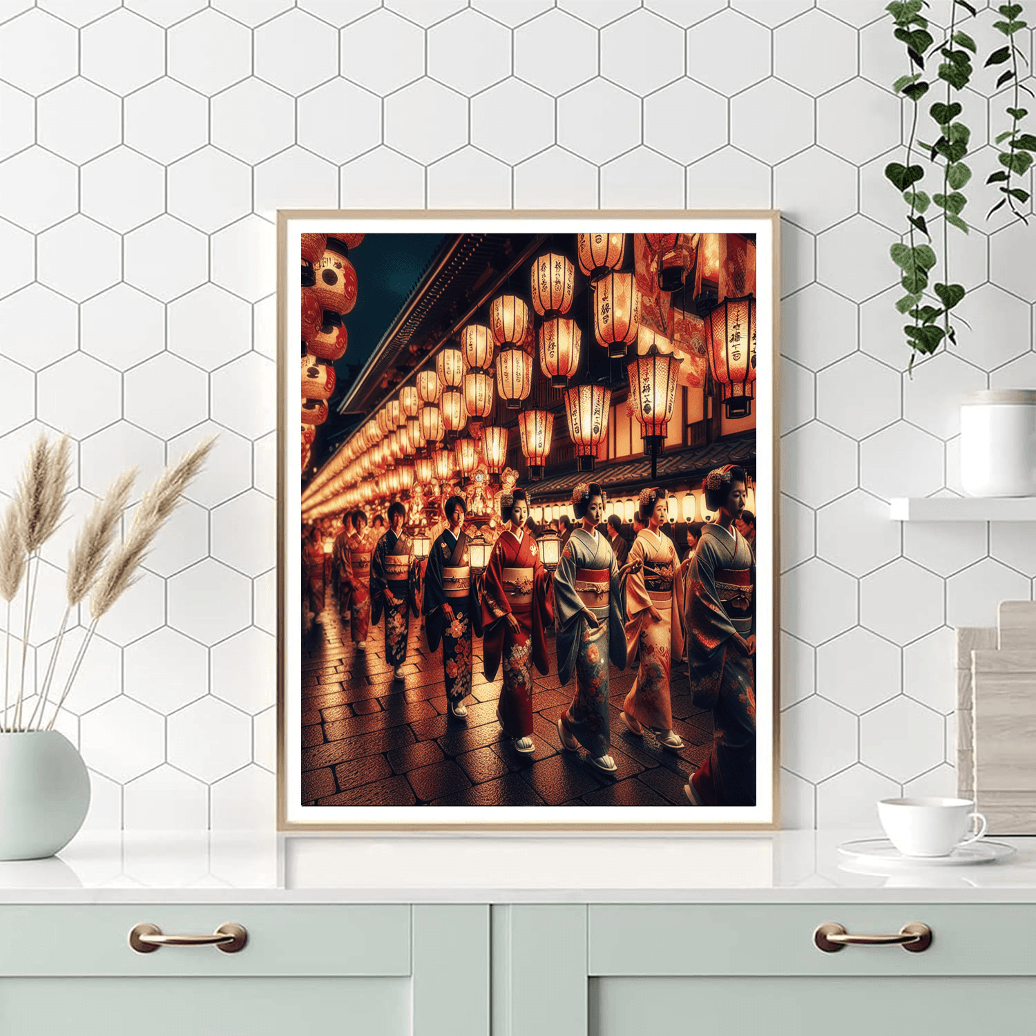 Gion Yodoko - Kyoto, Japan Number Painting