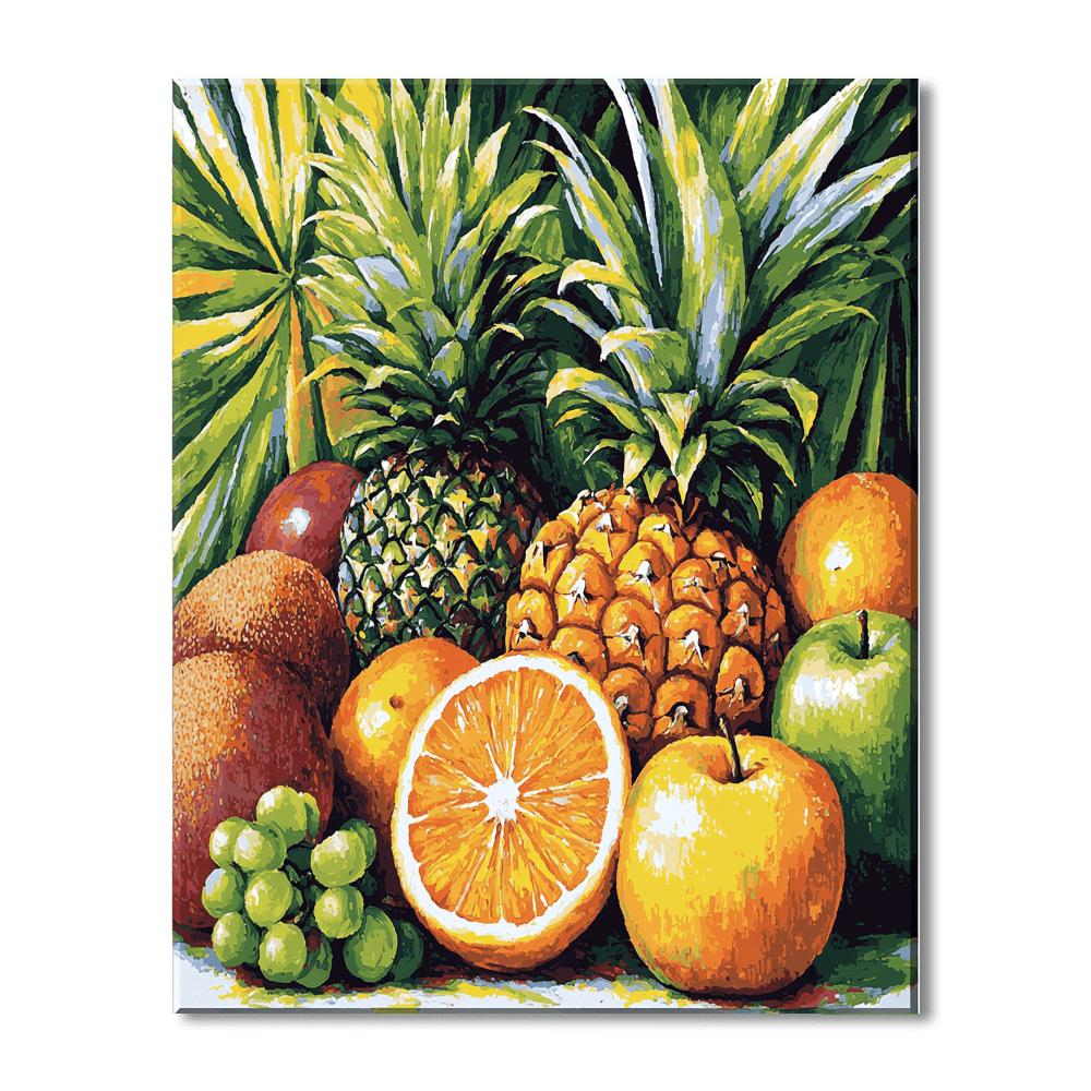 Paul Cézanne Inspired Exotic Fruit Medley  Paint By Color