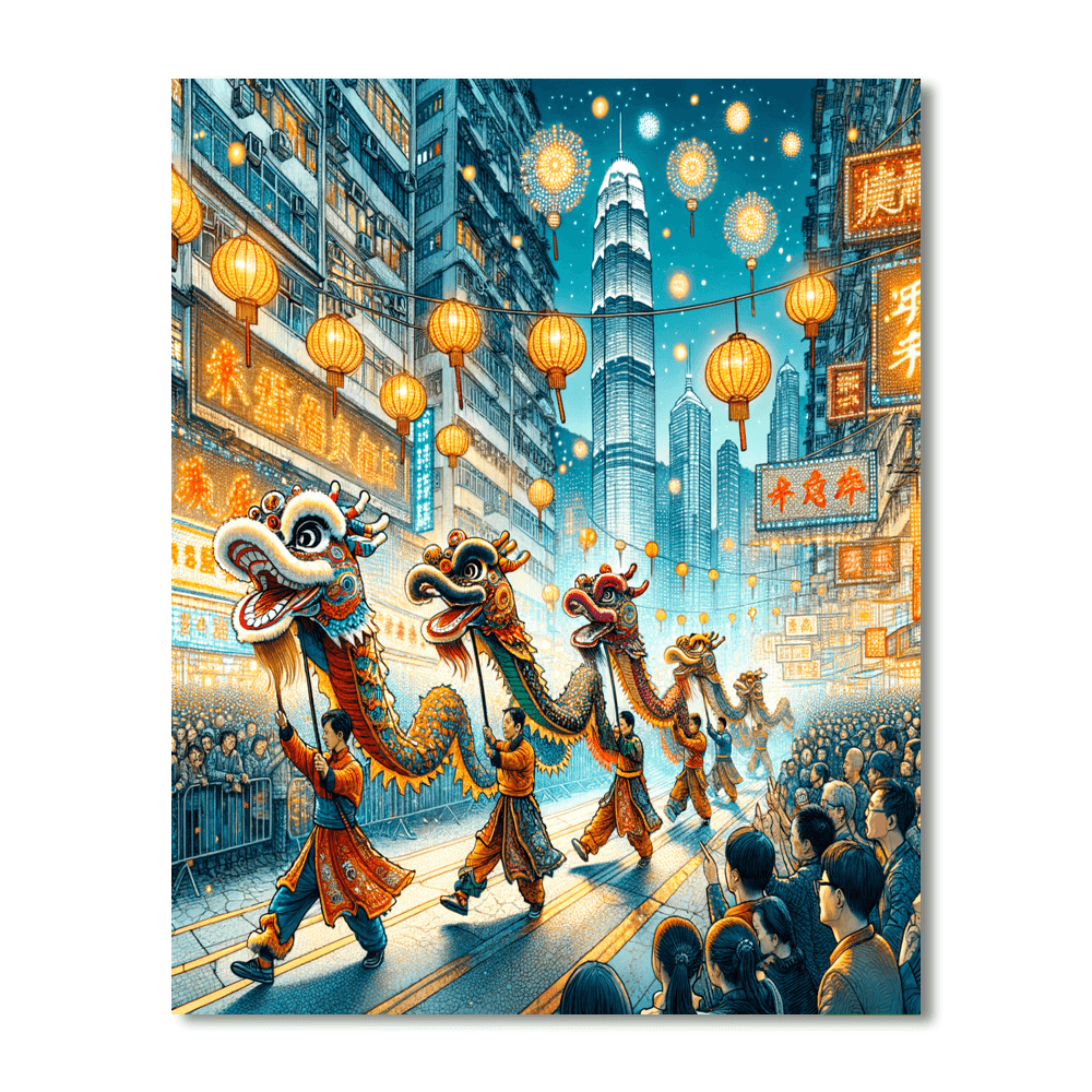 Lunar New Year Parade - Hong Kong Painting By Numbers Kit