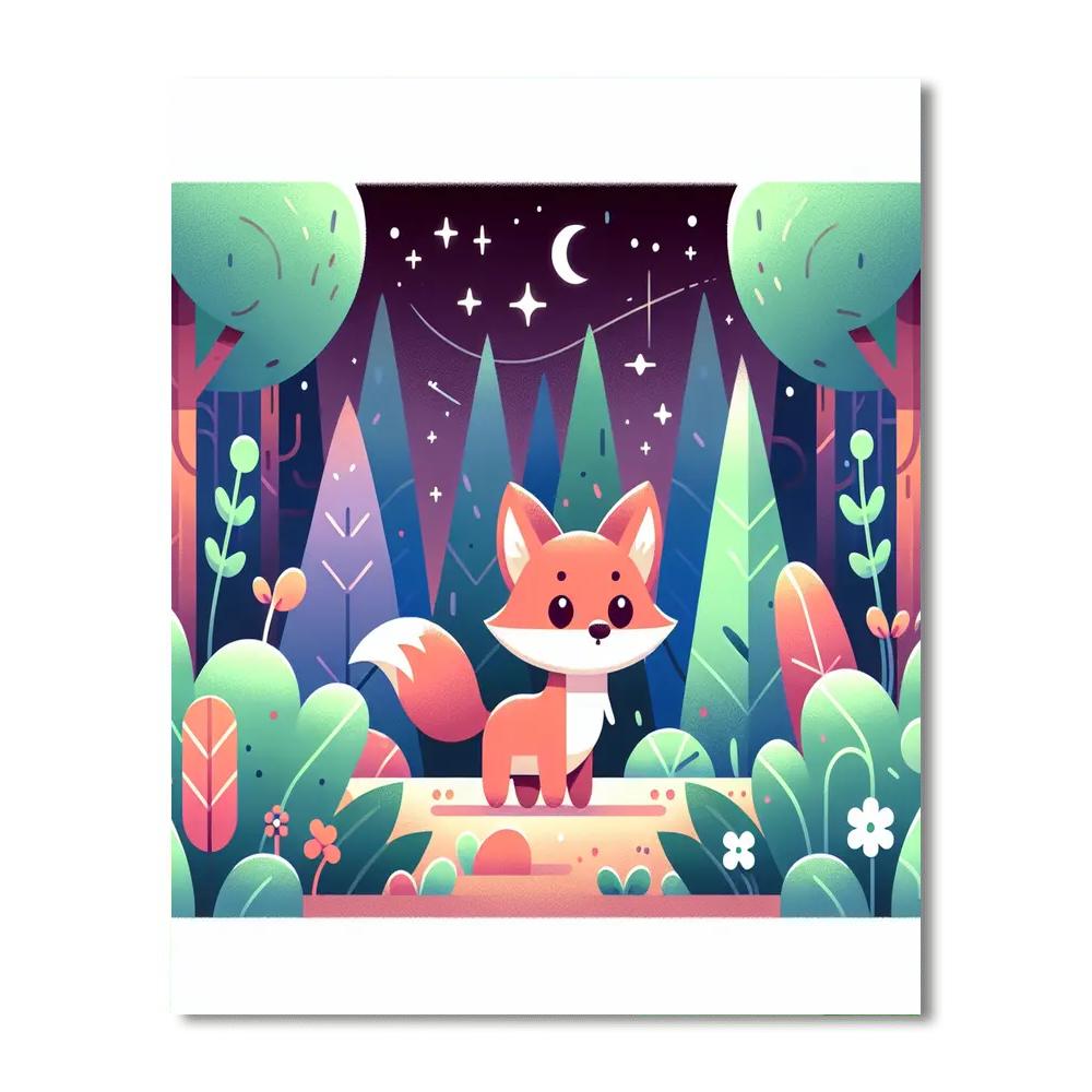 Mystical Forest With Curious Fox Paint By Numbers Kits