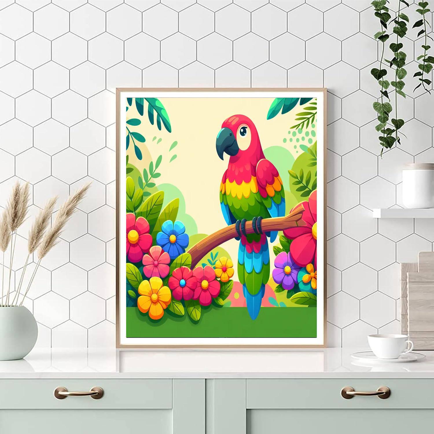 Rainbow Parrot Paradise Paint By Numbers Kits