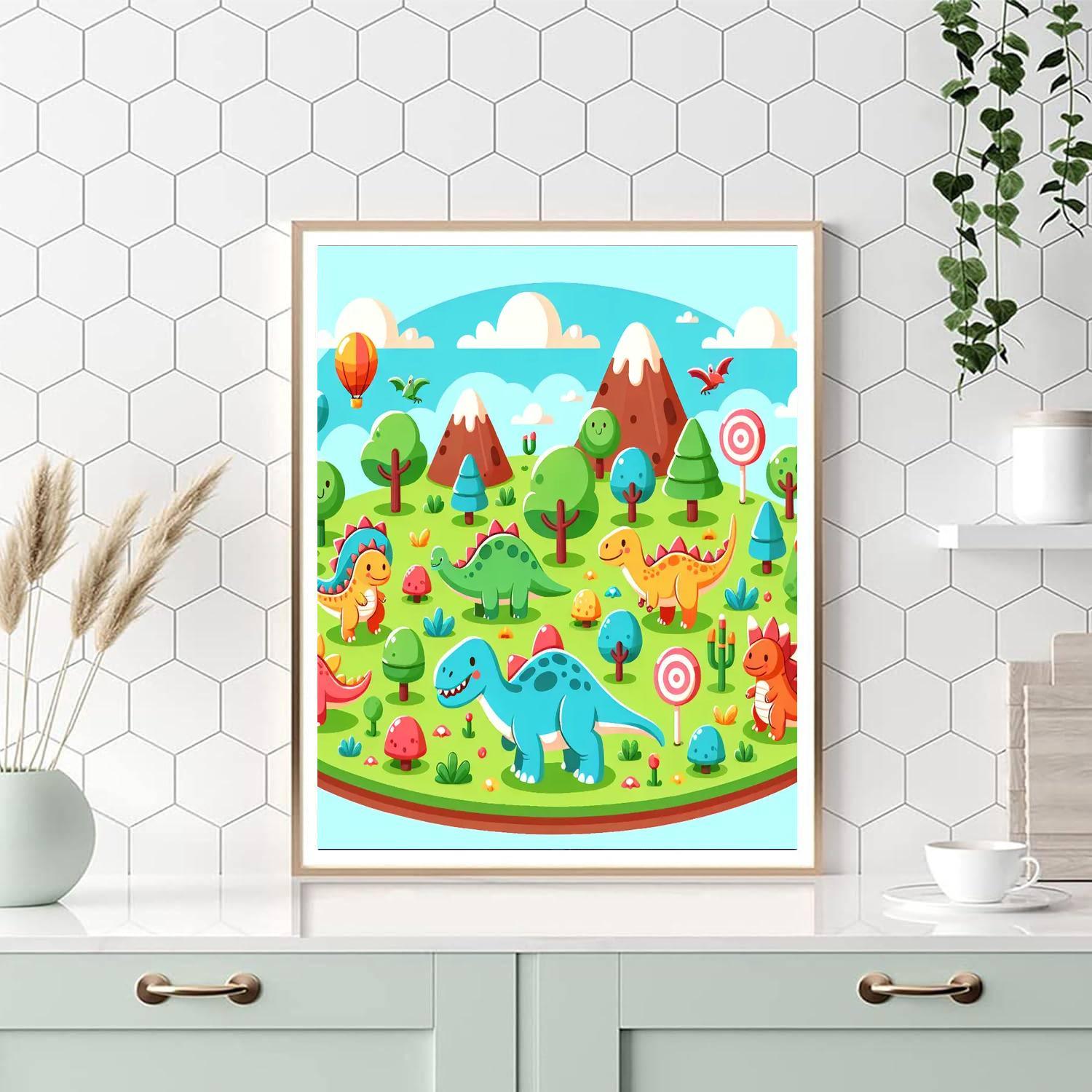 Incredible Dinosaur Park Paint By Numbers Art