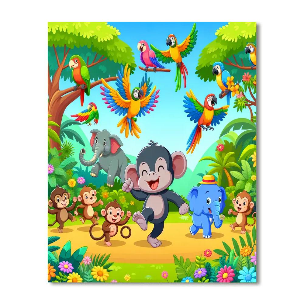 Funky Jungle Jamboree Painting By Numbers Kit