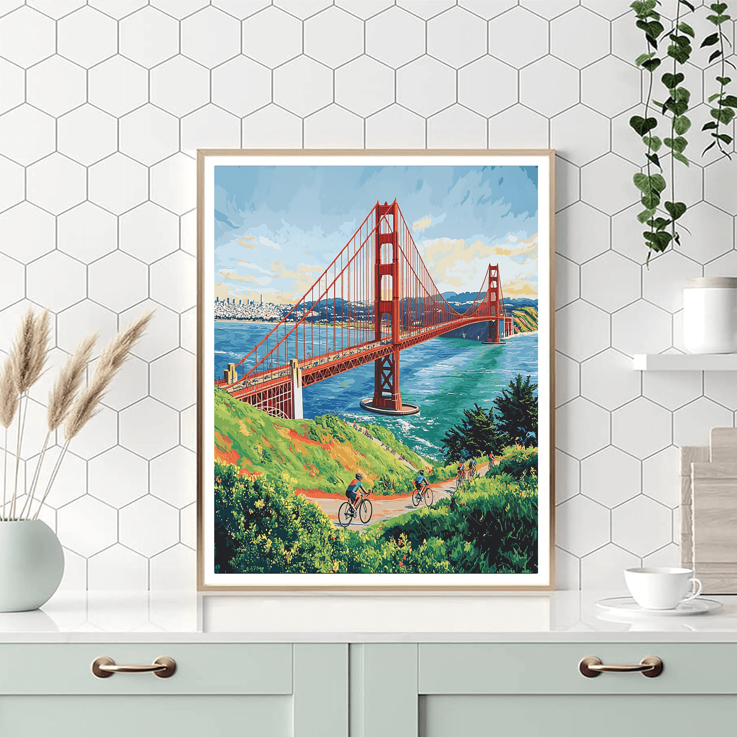 Biking The Golden Gate Bridge Paint By Numbers