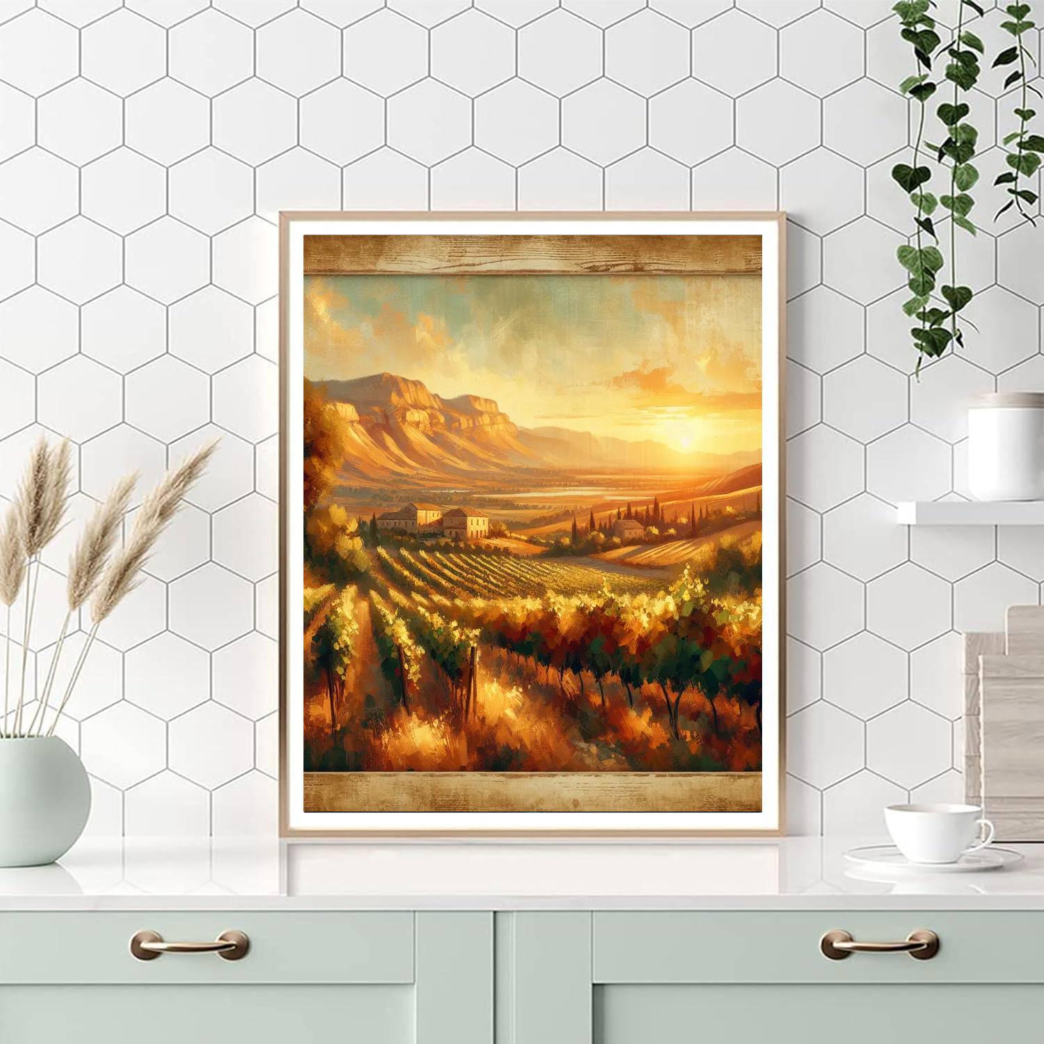 Mediterranean Vineyard Sunset DIY Paint By Numbers