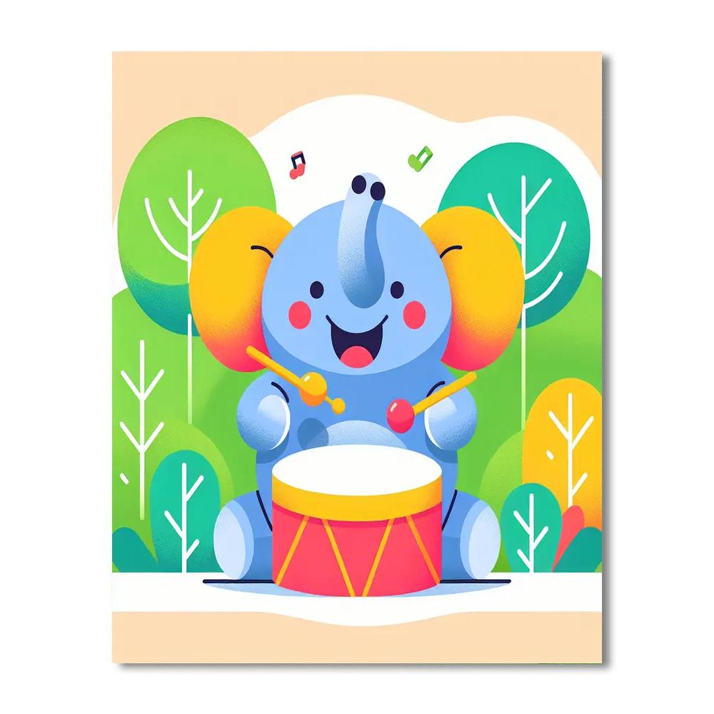 Jungle Jam Elephant Number Painting