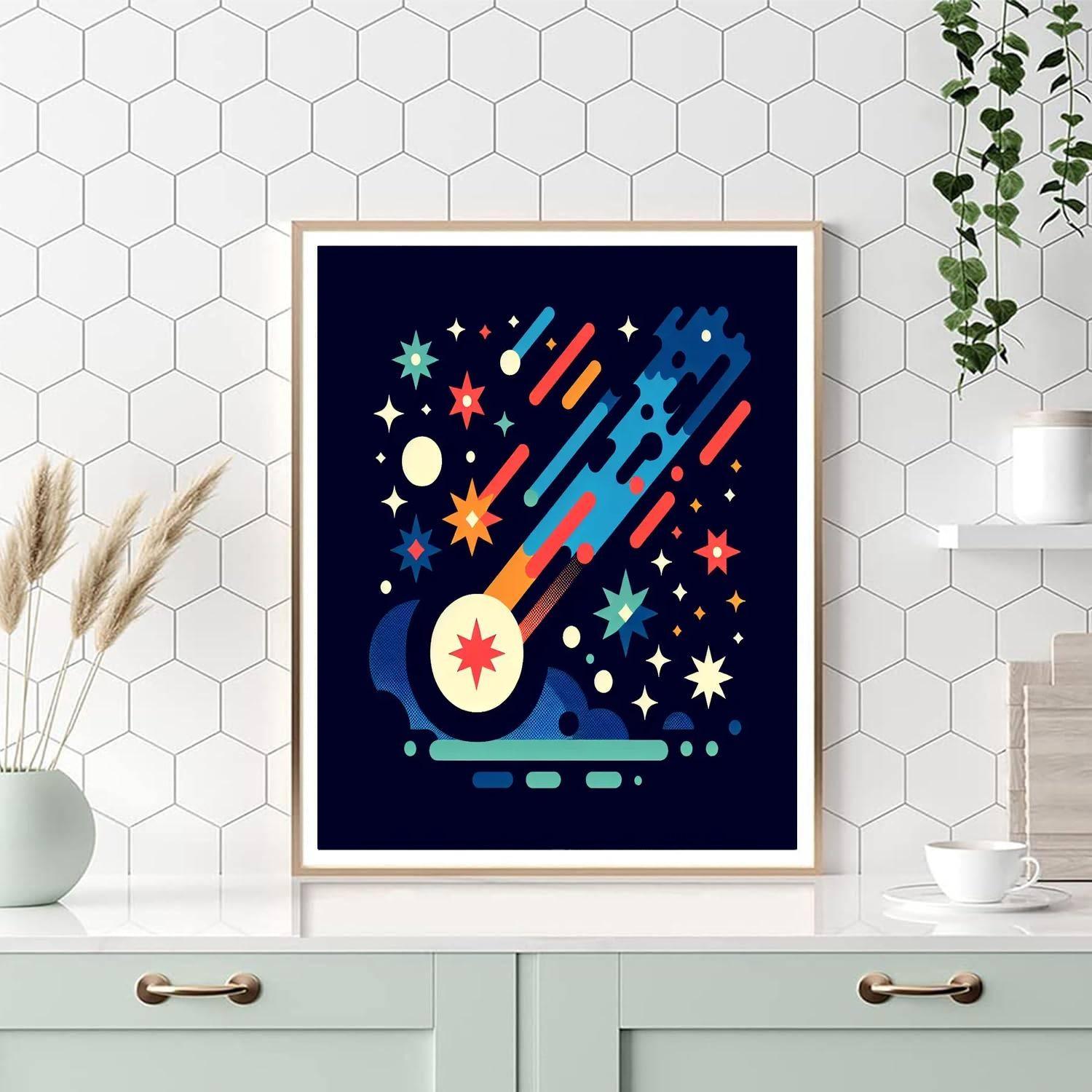 Cosmic Comets DIY Paint By Numbers
