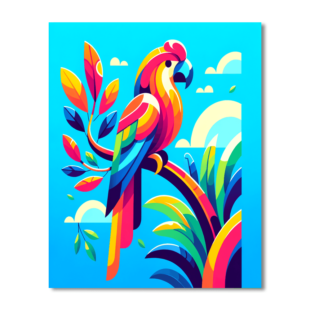 Tropical Parrot Paradise Paint By Color