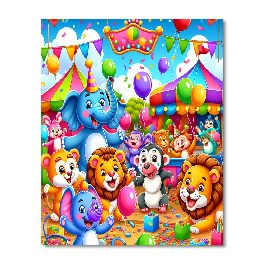 Playful Animal Carnival Paint By Numbers Kits
