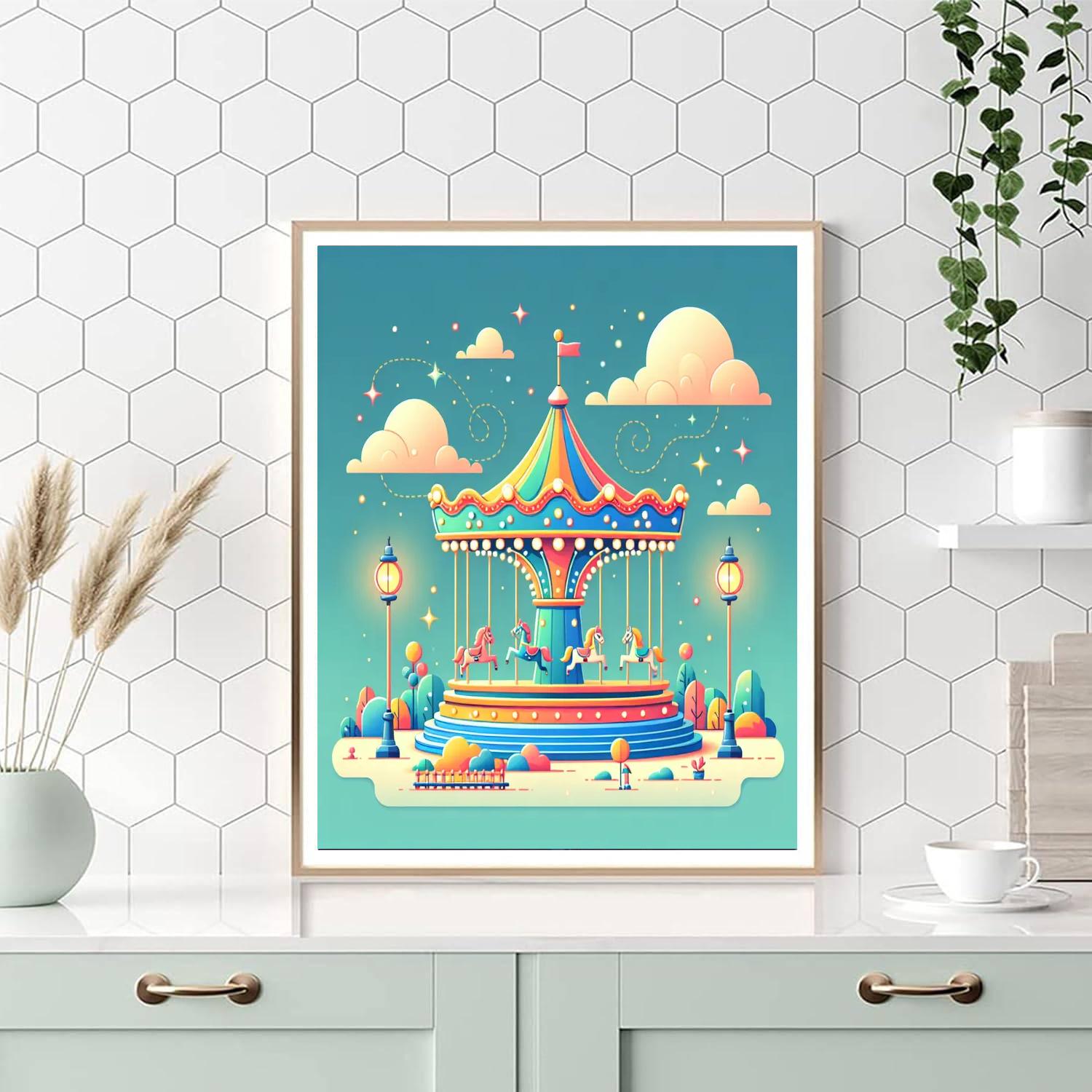 Colorful Carousel Delight Paint By Color