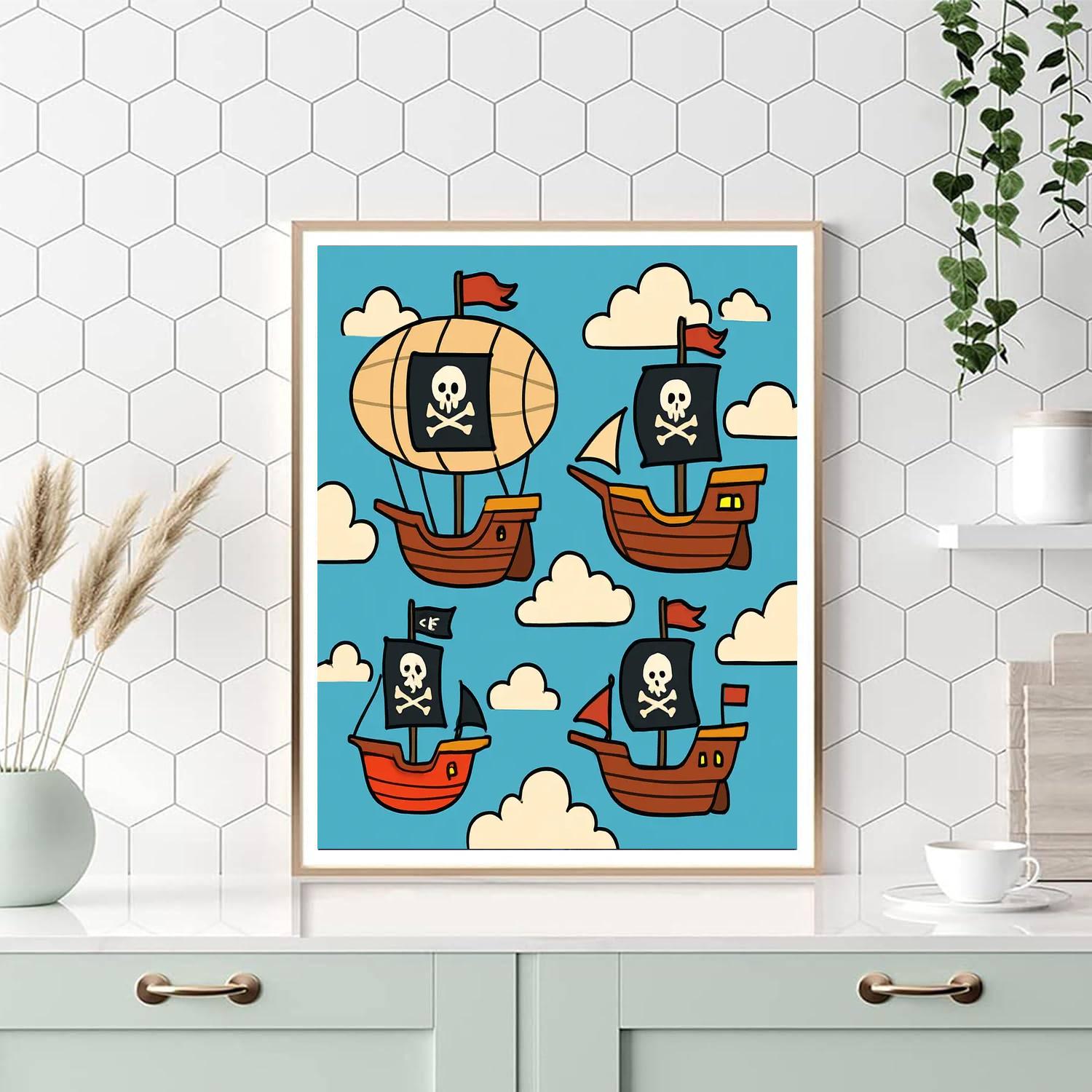 Adventurous Sky Pirates DIY Paint By Numbers