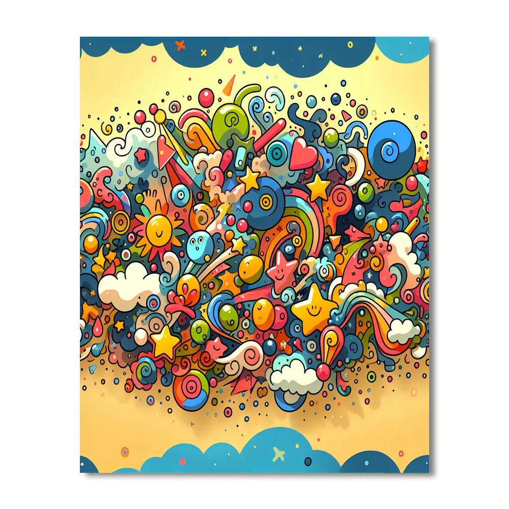 Doodle Adventure Paint By Numbers Art