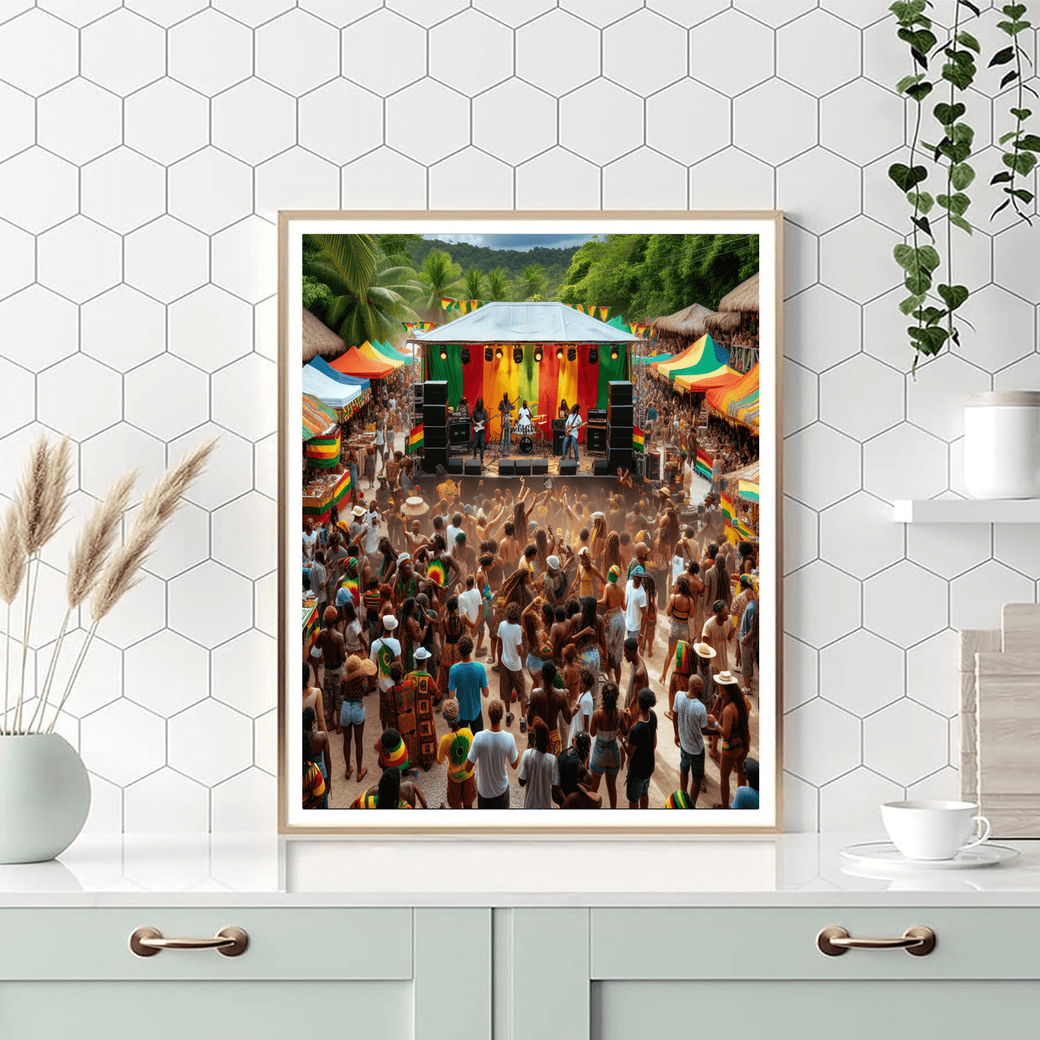 Kingston's Reggae Festival - Jamaica Number Painting