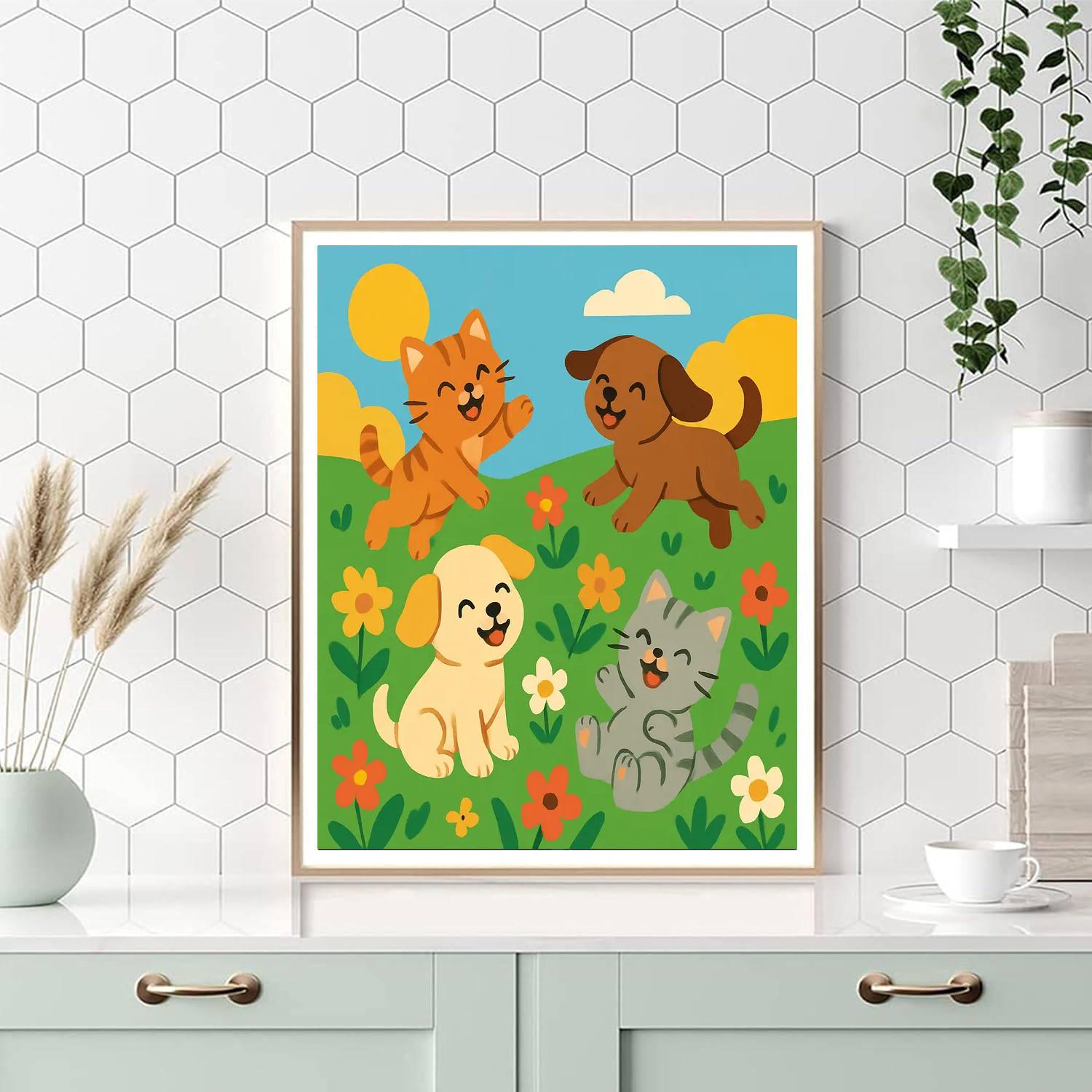 Cute Kittens And Puppies Paint By Color